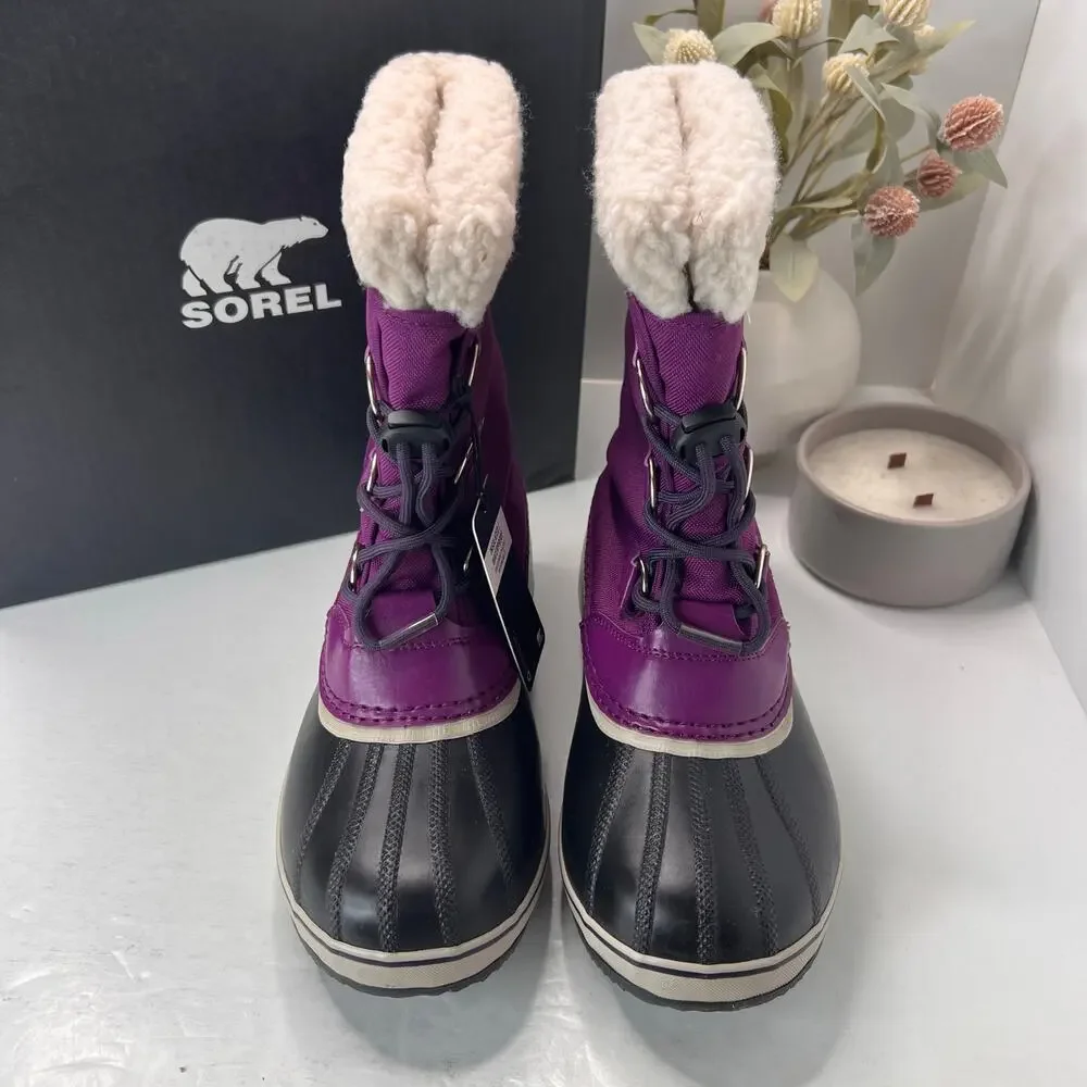 Sorel Yoot Pac TP Waterproof Boot Nylon Sherpa Wild Iris NY1962-594 Youth 6 NWD